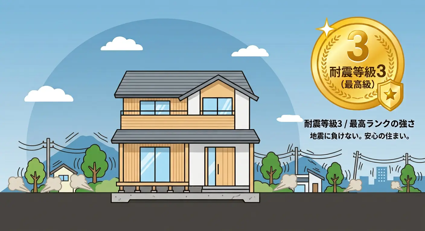 耐震等級３最高ランクの強さ