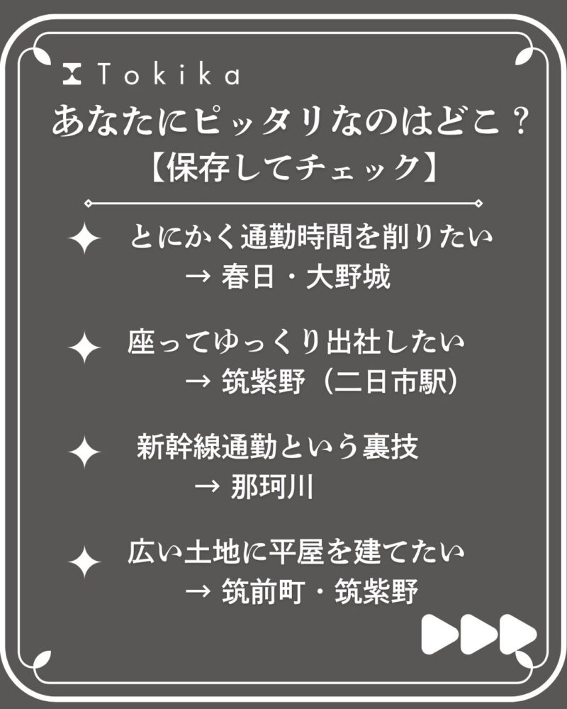 福岡南のエリア選び早見表